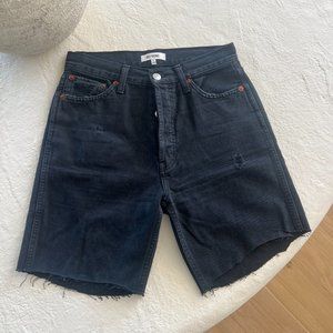 Re/Done Originals High Rise Loose - Cropped Into Bermuda Length Shorts